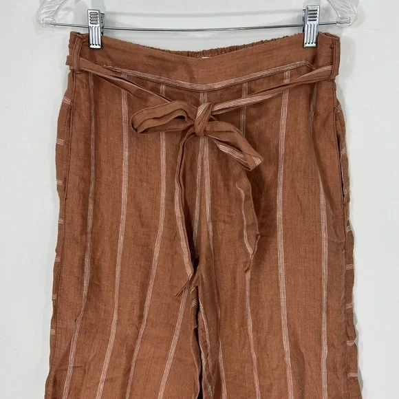 Anthropologie Portia Wide Leg Cropped Linen pants sz XS - Picture 4 of 4